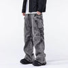 Minimal Look Gray Pintuck Utility Denim