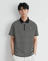 Men's Everyday Polished K-Wave Horizontal-Lines Sport-Collar T-Shirt