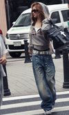 Heritage Rinse Stud Design Bell Leg Denim