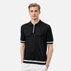 Air-Light Bar-Print Slim Fit Collar-Knit T-Shirt
