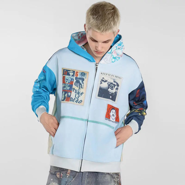 Dirty Graphic Zip Sweatshirt alternatif görünüm