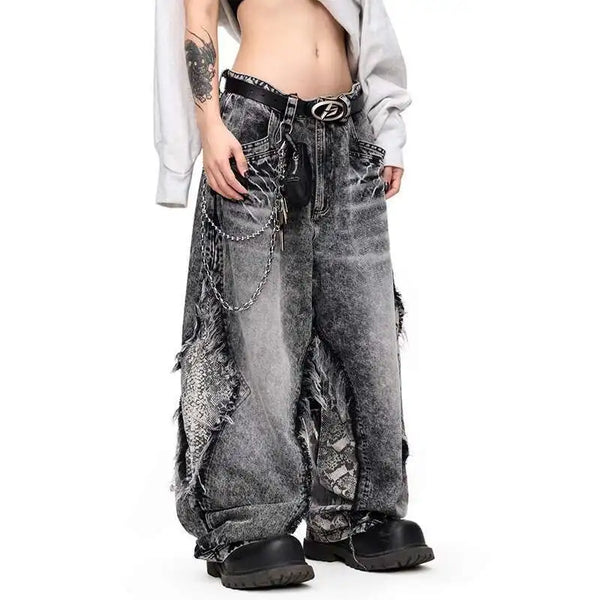 Men Classic Cut Burr Mosaic Relaxed Denim alternatif görünüm