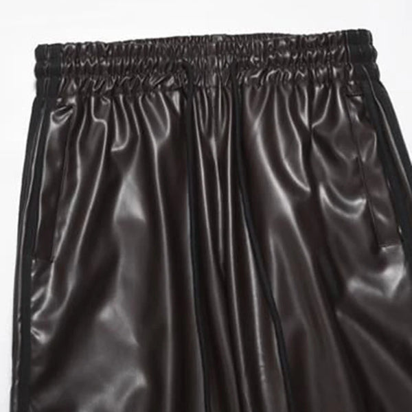Cloud Velvet Stripe Leather Trousers alternatif görünüm