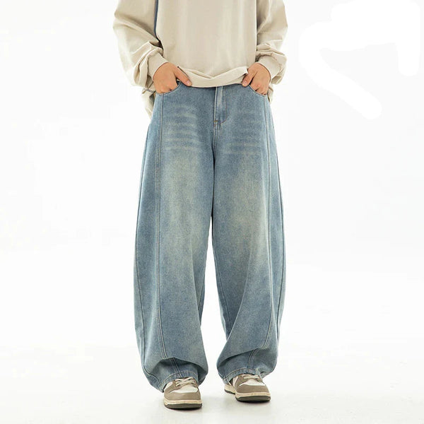 Classic Rinse Oversized Split Curved Denim