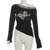 Noir Counter-Culture Mesh Spliced Long T-Shirt