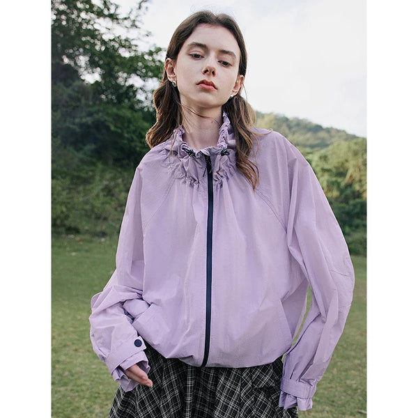 Silk Weave Drawstring Collar Top alternatif görünüm