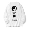 White Infinty Stamped Long Sleeve Laid-Back T-Shirt