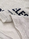 Oversize Letter Sleave Long Gray T-Shirt