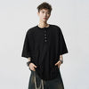 Iced Button Design Block-Color Color Round T-Shirt