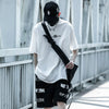 Geometric Print Techwear Rebel-Cut Style T-Shirt