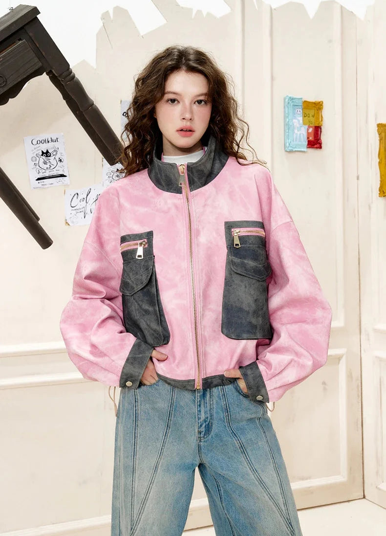 Elevated Urban Beat Denim Racing Jacket