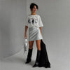 Soft Touch Letter Print Visual T-Shirt