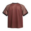Elevated Block-Style Line-Pattern Print Print Sport T-Shirt