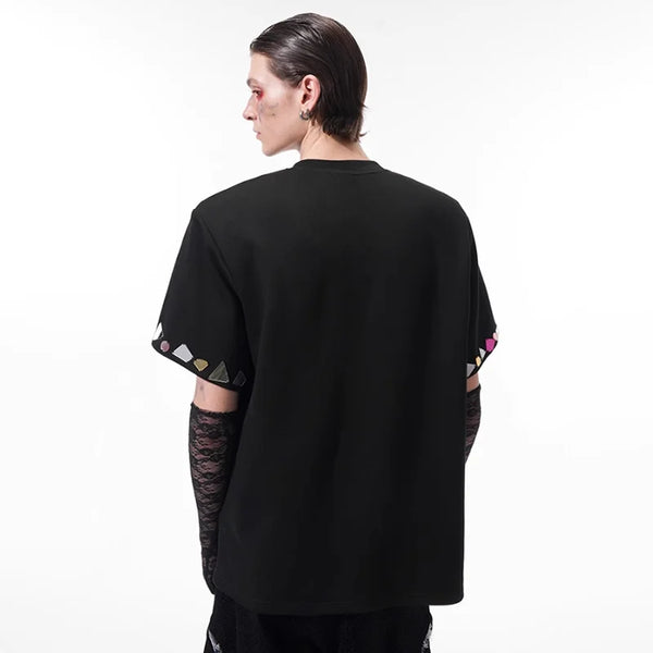Urban-Edge Curated Sequin Fragment Short Sleeve T-Shirt alternatif görünüm