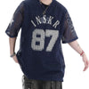 Nostalgia Stars-Spangled Style Mesh Hollow Letter T-Shirt