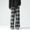Wide Leg Ekose Jogger, yan görünüm — Navra Wear
