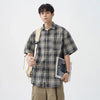 Mens Plaid Easy Short Sleeve Summer Top