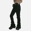 Black Slim Fit High-Rise Bell Bootcut Denim