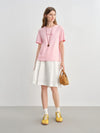 O-Neck Slimming Print Letter Contrast T-Shirt