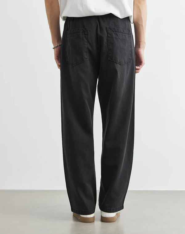 Washed Straight Summer Trousers alternatif görünüm