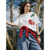 Versatile Lyocell Velvet Patterned T-Shirt