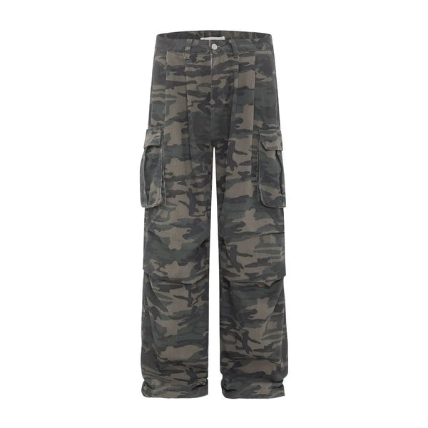 Heritage Rinse Woodland Print Wide Denim