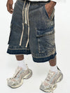 Zip-Up Relaxed Rinse Pocket Denim Shorts