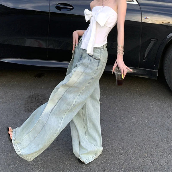 Trendsetter Oversized Rinse Bell Leg Denim alternatif görünüm