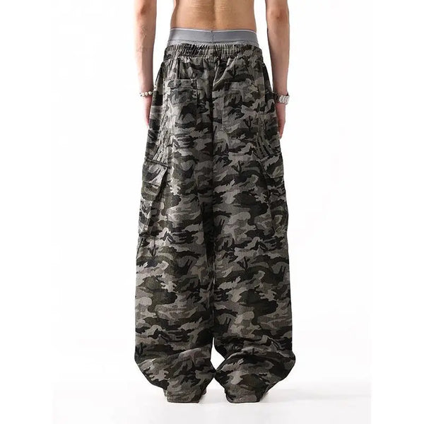 Vintage Çizgili Beli Lastikli Jogger alternatif görünüm