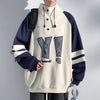 Contrast Patch Pullover Sweatshirt