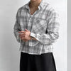 Mens Easy Plaid Oversize Long Top