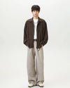 Brushed Flannel Retro Camp Collar Shirt