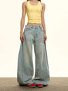 Women Long-lasting Oversized Torn Blue Denim