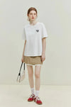 Letter Neck Round Fit Slim T-Shirt