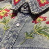 Çiçek Desenli Jean Gömlek, yan görünüm — Navra Wear
