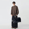 Boğazlı Basic Sweatshirt, model üzerinde — Navra Wear