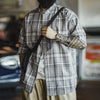 Stand Collar Retro Plaid Casual Shirt