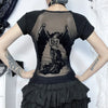 Noir Darkwave Sheer Mesh Backless T-Shirt