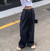 Vintage Yüksek Bel İspanyol Paça Jean Pantolon, yakın çekim — Navra Wear
