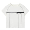 Chic Bow Cotton Midriff T-Shirt
