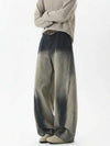 Blue Relaxed High Waisted Wide Legg Denim