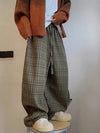 Oversized Check Flow Wide-Leg