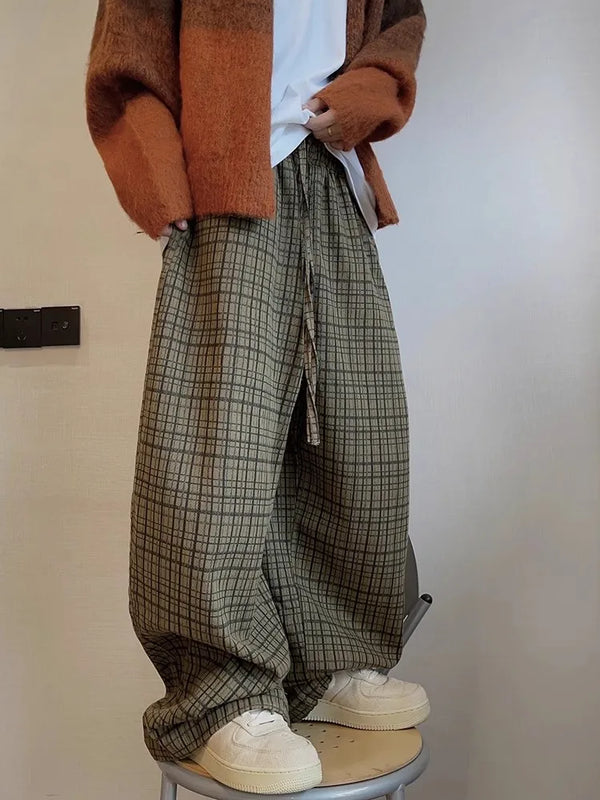 Oversized Check Flow Wide-Leg alternatif görünüm