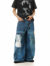 Metro Faded Relaxed Bell Leg Utility Denim