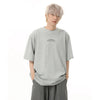 Hallyu Style Letter Print Round T-Shirt