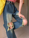 Women Cutting Sleek Heritage Torn Denim