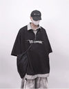 Counter-Culture Washed-Out Oversized Collar-Knit T-Shirt