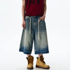 Heritage Relaxed Wide Leg Cropped Denim Shorts