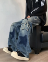 Stitched Stellar Mosaic Bell Leg Denim