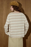 Nostalgia Chic Line-Pattern Long Sleeve T-Shirt